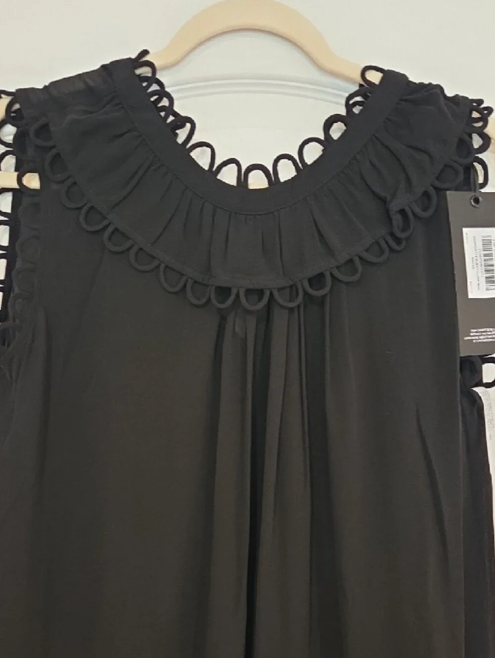 Cynthia Rowley Black Sleeveless Georgette Silk Midi Dress - Picture 7 of 9
